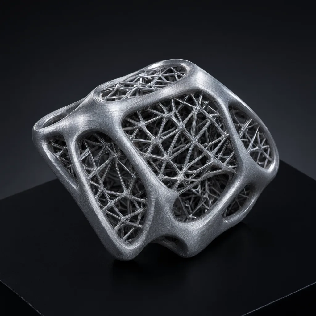 Silver titanium 3D printed lattice structure