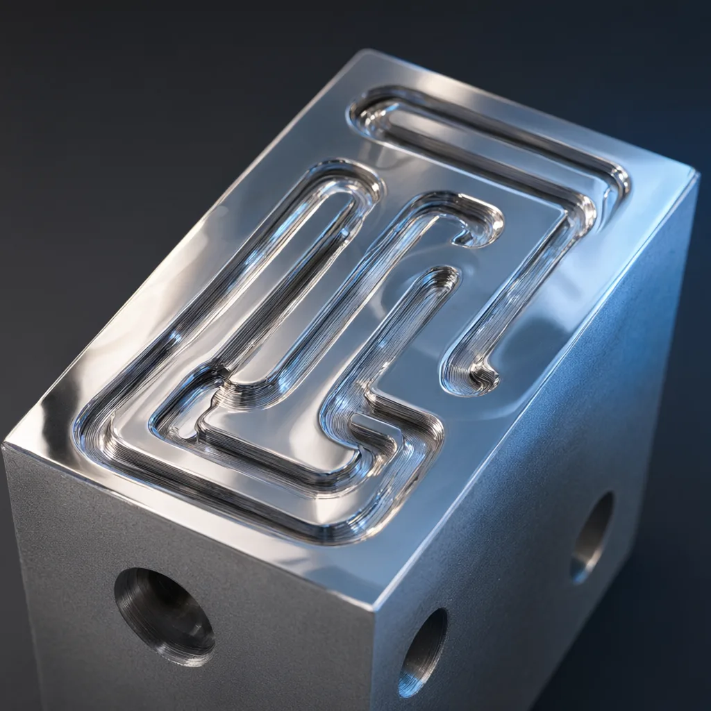 Aluminum mold insert with CNC machined cooling channels